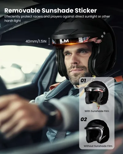 Vista 4 de ILM Snell SA2020 Cascos de Carreras de Autos de Cara Abierta para Hombres y Mujeres Modelo R85 (L, Negro Brillante)