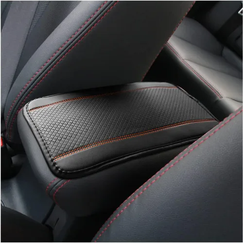 Vista 21 de Moly Magnolia Cojín Acolchado para Consola Central de Automóvil, Cubierta Protectora Universal de Cuero Impermeable para Caja de Asiento de Beige