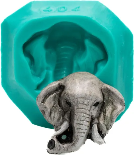 Vista 8 de Molde de silicona con cabeza de elefante, pasta de fondant, menta, arcilla de resina, tamaño perfecto para cupcakes, joyas de dulces