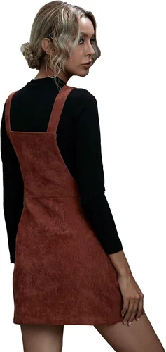 Vista 2 de Verdusa Vestido de pana con cremallera y bolsillos para mujer