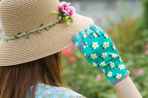 Vista 7 de SKYDEER Guantes de jardinería de piel de ciervo genuina para mujer, ultrasuaves y acolchados, ajuste cómodo para el trabajo (SD6611/M)