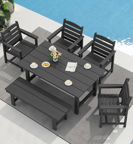 Vista 12 de SERWALL Juego de 2 sillas de comedor al aire libre, Aruba