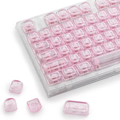 Vista 12 de Ice Clear - Juego de teclas transparentes de 126 teclas, teclas de teclado de perfil ASA, compatibles con MX-para teclado mecánico