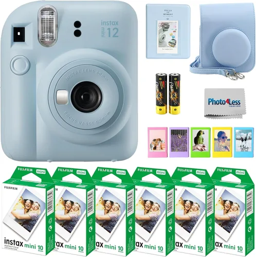 Vista 8 de Fujifilm - Paquete de cámara instantánea Instax Mini 12 con película instantánea Fujifilm Instax Mini (60 hojas) y accesorios que incluyen estuche