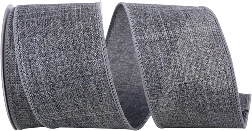 Vista 5 de Cinta Reliant Ribbon 92573W-031-09K para borde con alambre Everyday Linen Value, 1-1/2 pulgadas x 50 yardas, color negro