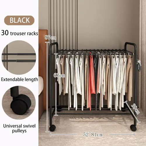 Vista 2 de Slide Out Pants Rack Closet Hanger Bar Pull Trousers Tie Belts Scarf Racks Top Mounted Wardrobe Clothes for Closet Retractable,Retractable Pants