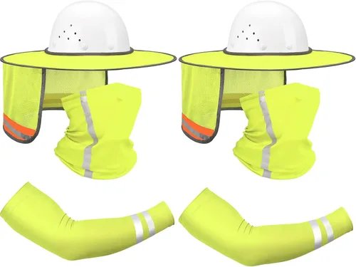 Vista 11 de SATINIOR 8 unidades de sombrero duro de ala completa para el sol, protección solar, protección para el cuello, polaina para el cuello, bufanda