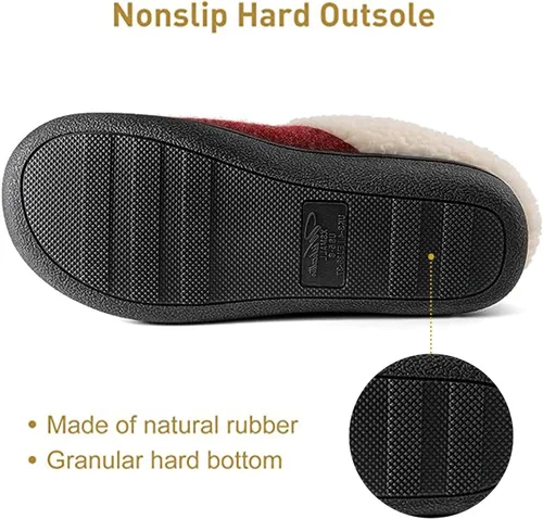 Vista 4 de Wishcotton Pantuflas de casa Sherpa con espuma viscoelástica para mujer para interiores y exteriores