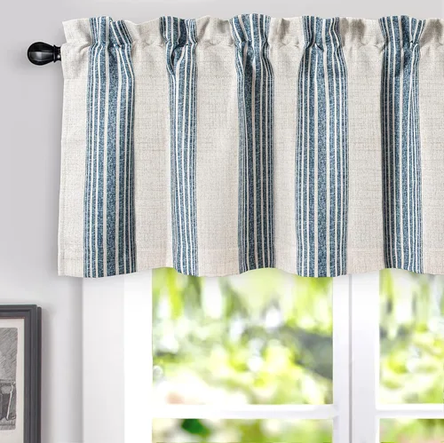 Vista 10 de DriftAway Chris Linen - Cenefa forrada de lino de 2 capas con aislamiento térmico para oscurecer la habitación, cenefa de ventana opaca con bolsillo