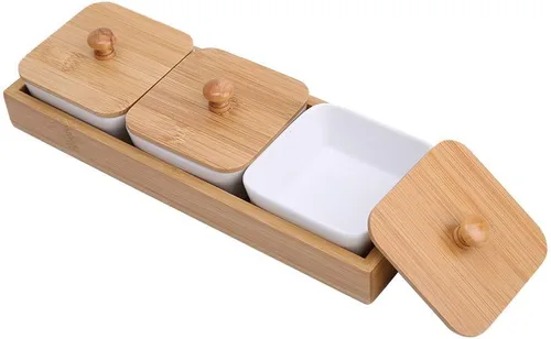 Vista 7 de TOPINCN Plato de cerámica para servir, plato rectangular con cubierta de bandeja, plato de postre para fiestas, aperitivos y cenas