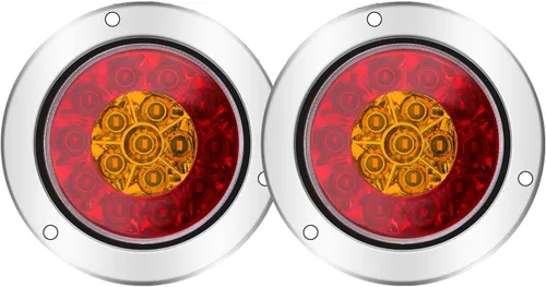 Vista 16 de Kit de luces LED para remolque, kit de luces LED redondas para remolque, luces traseras LED redondas, luces traseras de freno para remolque, camión