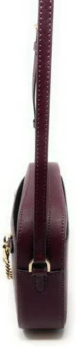 Vista 5 de Jet Set - Bolso bandolera grande de cuero Saffiano, Merlot