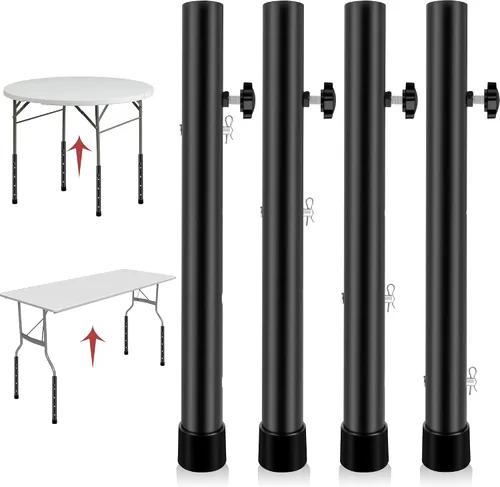 Vista 10 de (PAQUETE DE 4) Extensores de Patas de Mesa Plegables, Elevadores de Patas de Mesa Plegables de Acero Altamente Duraderos, Extensiones de Patas