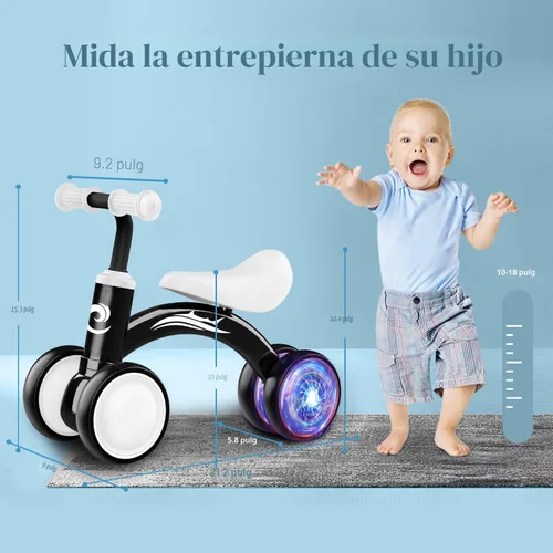 Vista 2 de Gamfeiny Colorful Lighting Baby Balance Bike Toys for 1 Year Old Boy Girl Gifts, 10-36 Month Toddler Balance Bike, No Pedal 4 Silence Wheels & Soft