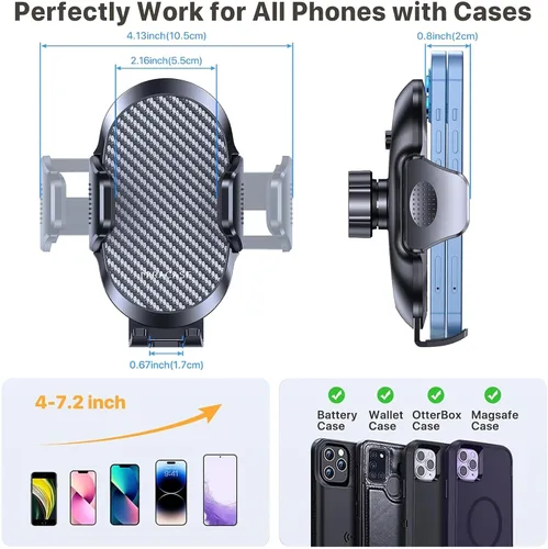 Vista 3 de Miracase 2025 Soporte Universal para Teléfono de Coche con Portavasos, [Girable y Ajustable] Soporte de Coche con Cuello Largo Compatible