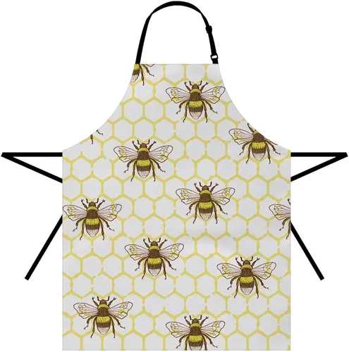 Vista 7 de Moslion Apron 31x27 Inch Kitchen Chef Waitress Cook Aprons Bib with Adjustable Neck for Women Men Delantal-a02