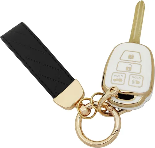 Vista 7 de Funda protectora de TPU para llavero compatible con Toyota Camry 2012-2017 2014-2017 Corolla Smart Remote Key Fob (negro)