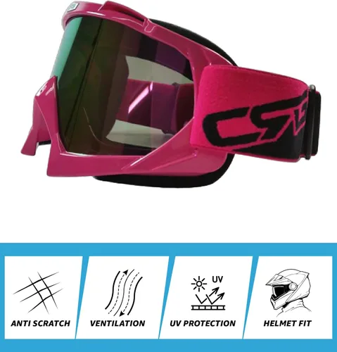 Vista 2 de CRG Sports - Gafas de protección para motocicleta, ATV, Dirt Bike, todo terreno, carreras de motocross para hombres, mujeres, adultos