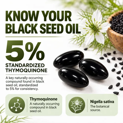 Vista 7 de Sabel Life - Cápsulas blandas de aceite de semilla negra etíope, timoquinona estandarizada al 5%, fórmula de Nigella sativa prensada en frío