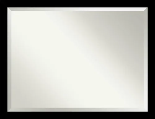 Vista 7 de Amanti Art - Espejo de baño plateado para sobre lavabo, espejo de tocador rectangular de 27x39 pulgadas con marco de níquel cepillado, marco grande