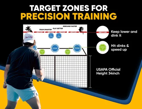 Vista 6 de SwingIt Red de rebote de práctica de pickleball de 6 pies, mini red de bolas de pepinillo portátil para entrada al aire libre, patio trasero