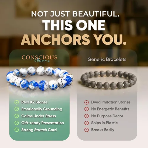 Vista 14 de Conscious Items Pulseras espirituales para mujeres y hombres, pulsera de cristal curativo con piedras naturales para meditación, alineación