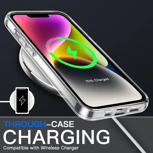 Vista 7 de JETech Funda 5 en 1 para iPhone 14 de 6.1 pulgadas, con 2 protectores de pantalla y protector de lente de cámara, no se pone amarillenta, a prueba