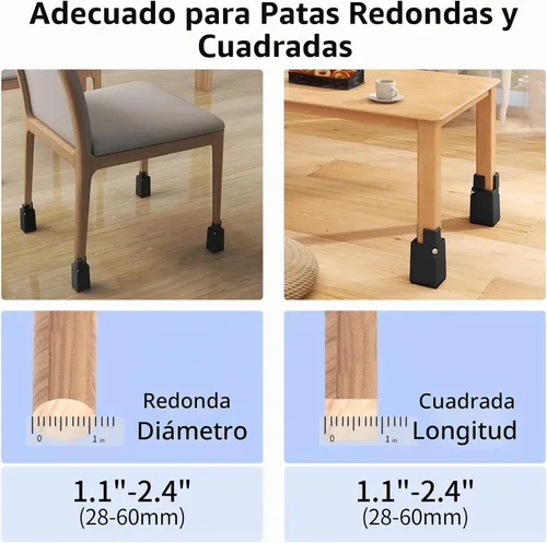Vista 4 de Elevadores de cama de 4 pulgadas con abrazadera de tornillo ajustable, paquete de 4, color negro