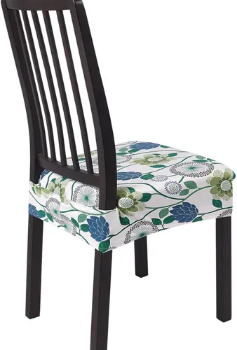 Vista 75 de SearchI Juego de 2 fundas de asiento elásticas para sillas de comedor, suaves, extraíbles y lavables, para sillas de comedor, protector de asiento