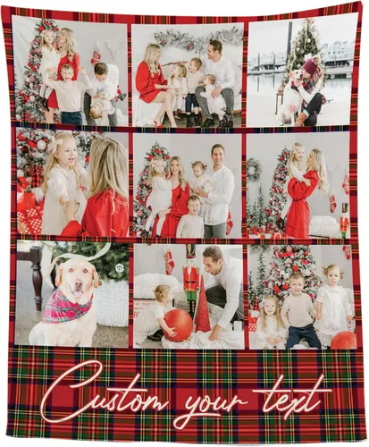 Vista 6 de Manta Personalizada de Fotos y Mensajes Collage Manta Throw - Perfecta para el Día de San Valentín para Ella, Él, Amigos - Foto Personalizada