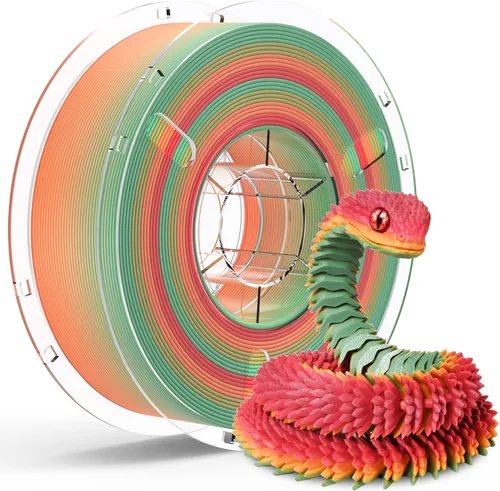Vista 41 de Silk Rainbow 3D Printer Filament 1.75mm Multi-Color PLA Filament Fast Color Change Candy Color 3D Printing Filament, 1kg Spool Color caramelo