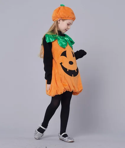 Vista 5 de IKALI Kids Pumpkin Costume Girls Boys Toddler Baby Lantern Faces Fancy Dress up for Halloween Party