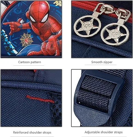 Vista 4 de FENGJINRUHUA Lindo juego de rol de dibujos animados escuela primaria mochila niños cómic niños niñas mochila (C-Navy), C-azul marino , Mochila