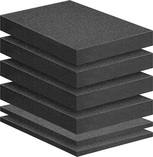 Vista 10 de DECOHS 4 piezas de inserto de espuma Pick and Pluck - Lámina de espuma en forma de cubo pre-perforada de 12 x 12 x 2 pulgadas con fondo para cajas