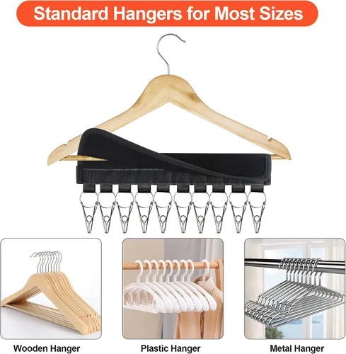 Vista 4 de Organizador de sombreros para percha y armario de habitación, 1 paquete de clips de almacenamiento para colgar sombreros de béisbol, gorras