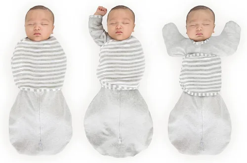 Vista 27 de SwaddleDesigns Saco Envolvente Omni de 6 Vías con Brazos Arriba para Recién Nacido, Más Opciones para Calmar el Reflejo de Sobresalto, Mejora