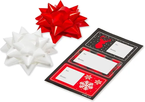 Vista 7 de American Greetings - Papel de regalo navideño, juego de envoltura de regalo de cuadros de búfalo rojo y negro