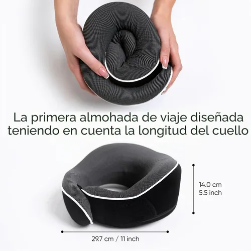 Vista 5 de Proglobe Almohada ortopédica para el cuello, almohadas cervicales de viaje para aviones, kit de espuma viscoelástica, soporte para la cabeza