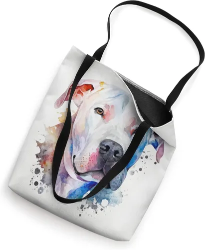 Vista 2 de Dogo Argentino Dog Colorful Watercolor Dog Tote Bag