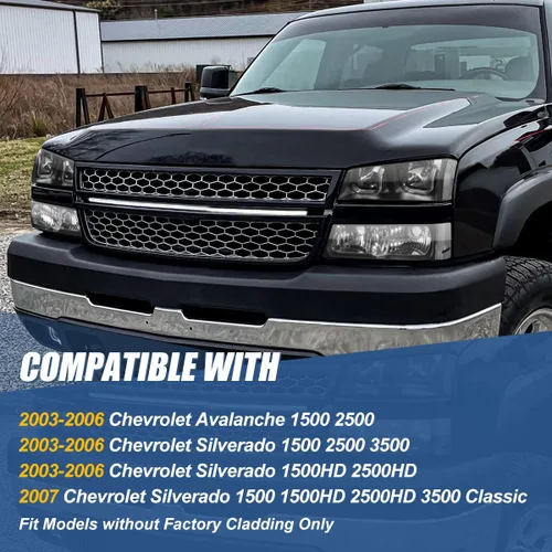 Vista 7 de Auto Dynasty Conjunto de faros LED DRL compatible con Chevy Avalanche Silverado 1500-3500 2003-2007, repuesto de faros delanteros laterales