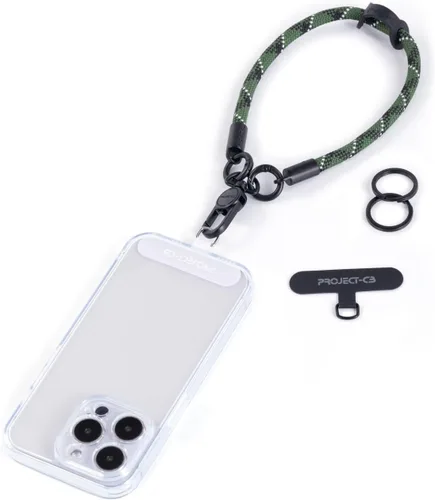 Vista 16 de 1 correa de muñeca para teléfono, 2 correas para teléfono, correa de muñeca para teléfono, llavero, llavero (negro)