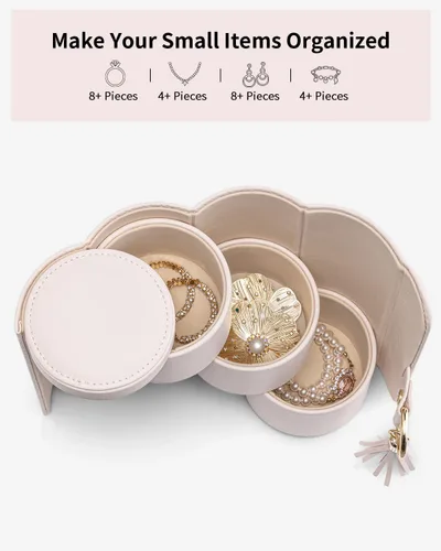 Vista 28 de Vlando Viaggio - Joyero pequeño, caja de almacenamiento para accesorios de viaje