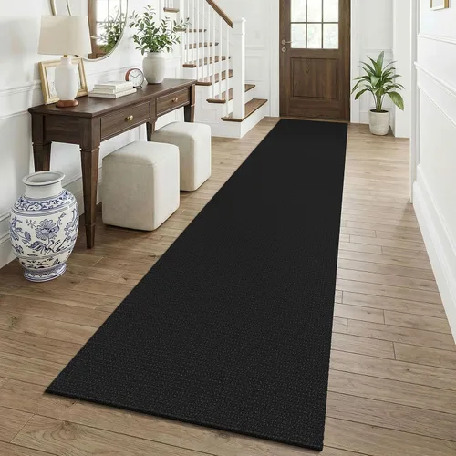 Vista 58 de KOZYFLY - Tapete para puerta de interior, lavable, pequeña, antideslizante, con respaldo de goma, felpudo de algodón para el hogar, color negro