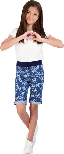 Vista 2 de WallFlower Pantalones cortos de mezclilla para niñas Pantalones cortos de mezclilla de punto para niñas, pantalones cortos elásticos para niños