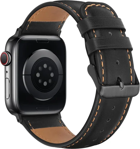 Vista 2 de HITZEE Correas de cuero compatibles con Apple Watch Band de 1.654 in, 1.614 in, 1.575 in, 1.496 in, para mujeres y hombres, correa de cuero genuino