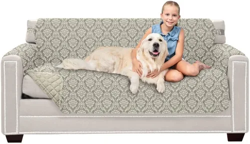 Vista 147 de Sofa Shield Funda de sofá con correa, reversible, resistente a las manchas y al desgarro, funda acolchada de microfibra, lavables, asiento de 62