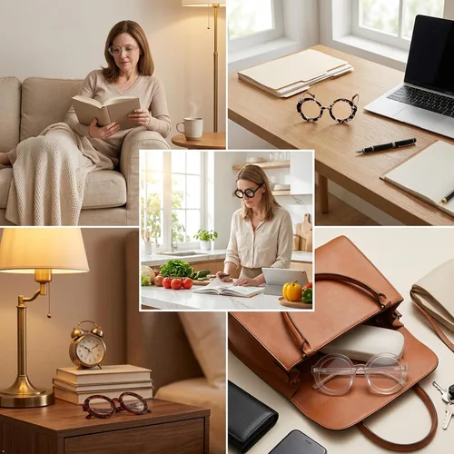 Vista 7 de Eyekepper Paquete de 4 lentes de lectura redondos para mujer, lectores de gran tamaño, +0.50 Wide Women's Magnifying Glass, Womens Stylish Reader