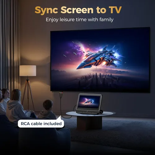 Vista 6 de Reproductor de DVD portátil de 10.51 pulgadas para coche con entrada HDMI