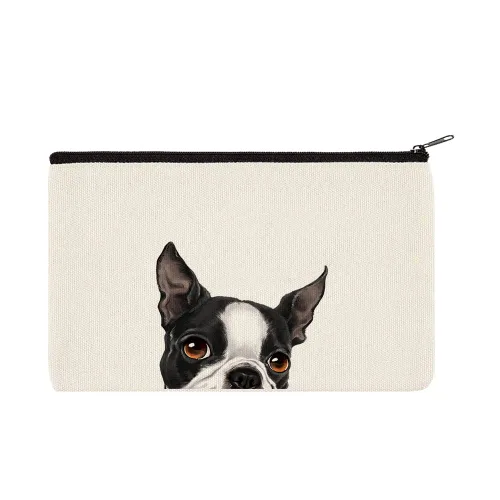 Vista 23 de WIRESTER Bolsa de maquillaje de lona con cremallera, bolsa de cosméticos, estuche organizador para mujeres y niñas, bolsa de cosméticos de viaje
