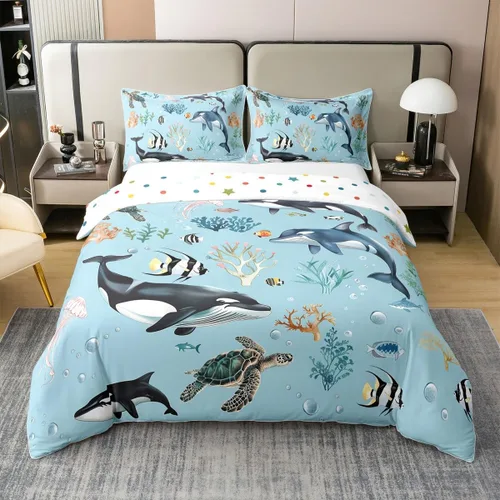 Vista 20 de jejeloiu Cute Mushroom Decor Duvet Cover 100% Cotton for Kids Boys Girls Twin Size Botanical Plants Bedding Set Cartoon Mushrooms Comforter Cover